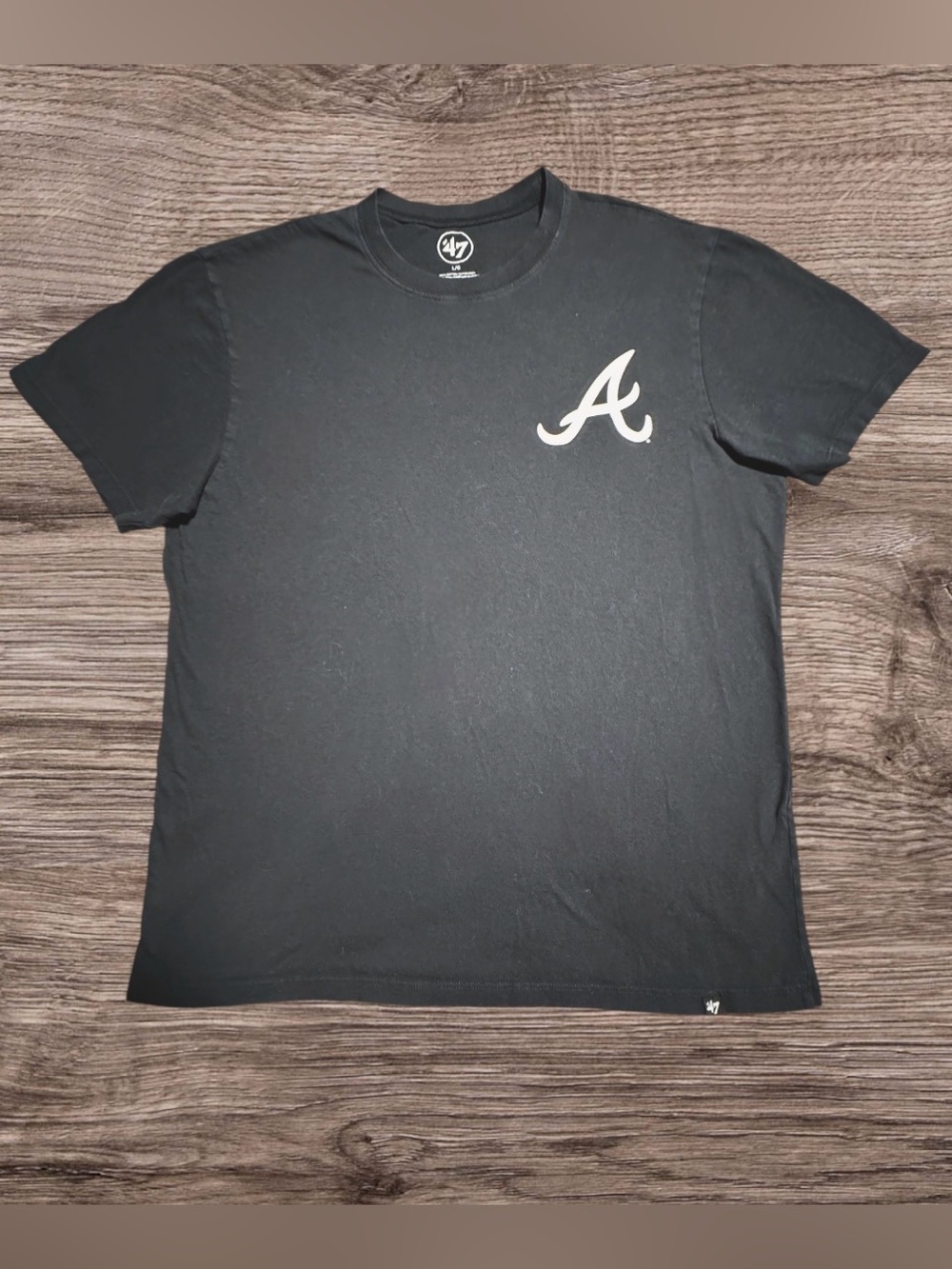 47 Brand Black T-Shirt with White 'A' Logo